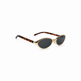 SOLSTICE 02 - Gold oval frame with tortoiseshell arms
